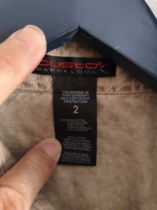 Camisa Custo Barcelona Manga Larga Talla M