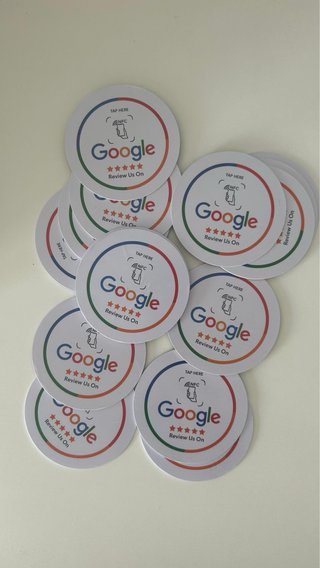 Carte NFC Google Review con adesivo 3M PVC