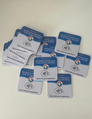 Carte NFC Google Review con adesivo 3M PVC