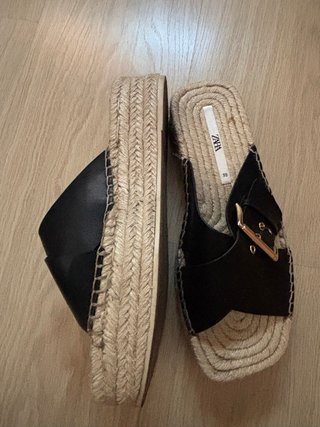 Sandalias Zara Esparto Polipiel Talla 39