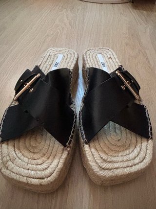 Sandalias Zara Esparto Polipiel Talla 39