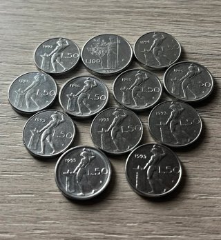 Lotto monete modulo ridotto Lire Italiane 50 e 100
