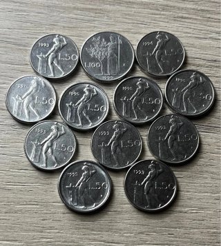 Lotto monete modulo ridotto Lire Italiane 50 e 100