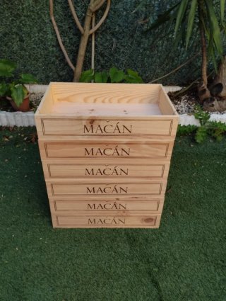 6 scatole in legno per espositori e organizzazione
