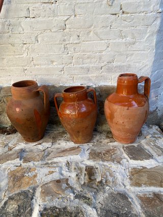 3 Cantaros antiguos de barro