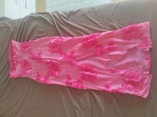 Vestido fiesta rosa flores