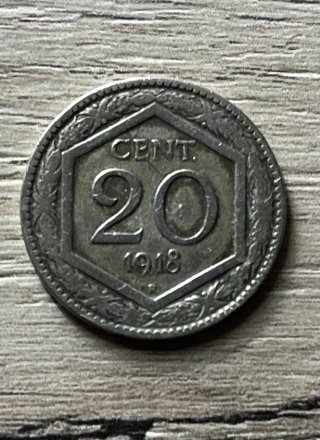 Moneta 20 Centesimi Esagono Regno d'Italia 1918