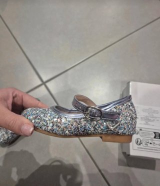Ballerine bambina glitter argento 22