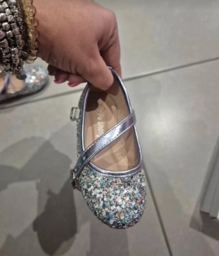 Ballerine bambina glitter argento 22