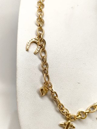 ORO NUEVO 18K Gargantilla eslabonada varios Charms