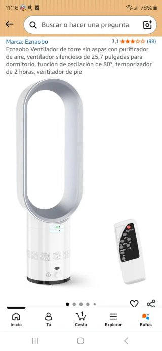 Ventilador sin aspas 16 nuevo