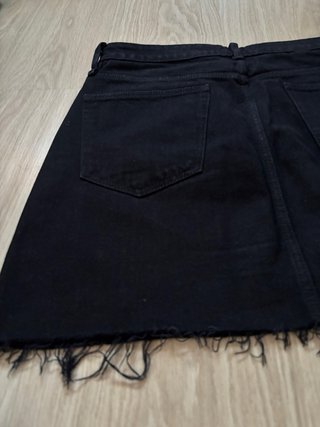 Falda denim negra Zara Talla L