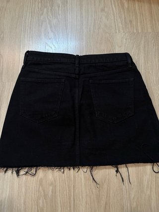 Falda denim negra Zara Talla L