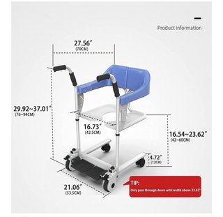 Silla de ruedas para transferencia y aseo.
