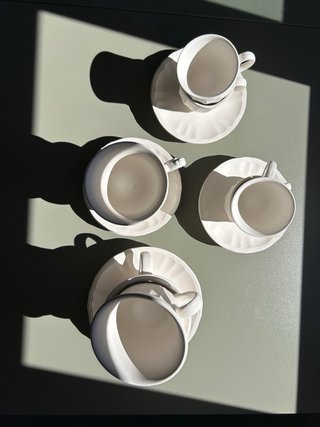 Set Tazas y Platos de porcelana San Claudio