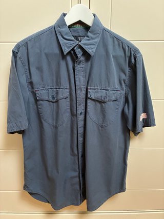 Camisa Armani Jeans manga corta azul grisáceo
