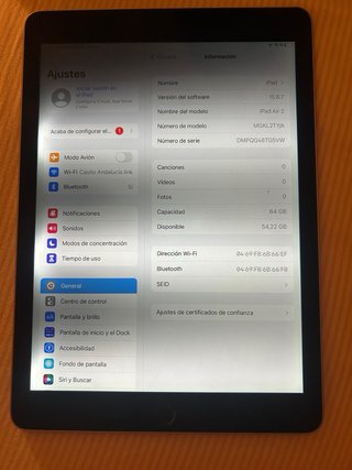 iPad Air 2 64GB Argento