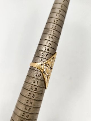 ORO NUEVO 18KT Anillo Lanzadera Oval  Talla 19
