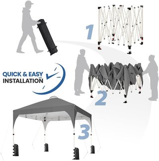 Carpa Plegable Yaheetech 3x3m Gris