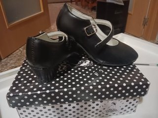 Zapatos flamenca niña negros talla 27