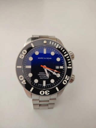 Orologio Marc & Sons Diver Blu/Argento