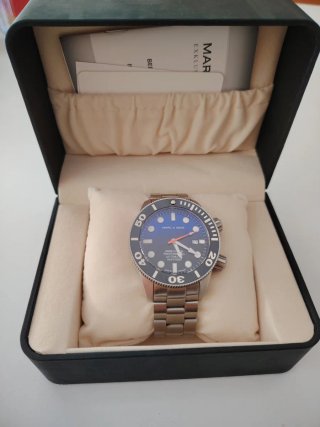 Orologio Marc & Sons Diver Blu/Argento