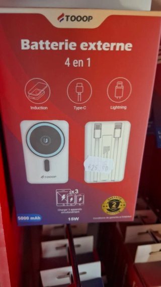 Batería Externa TOOOP 4 en 1 5000 mAh