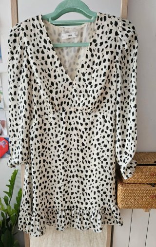 Vestido Mango estampado lunares XS