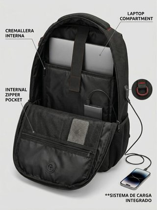 Mochila Táctica / Maletín 2x1 Negra