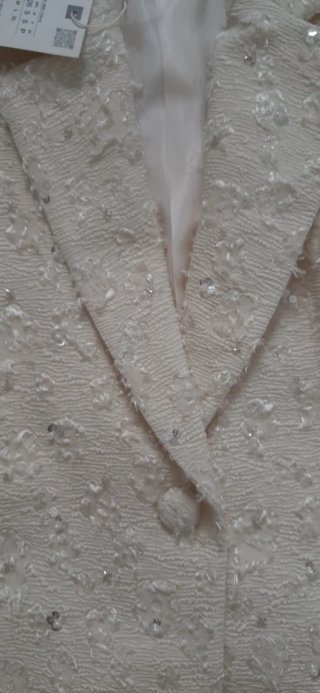 Blazer Corto Zara Blanco Talla S