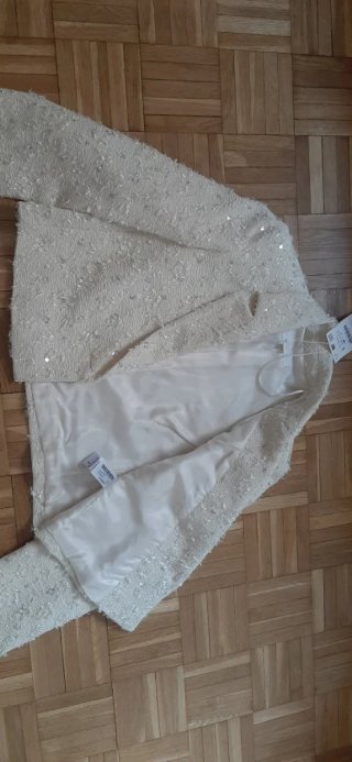 Blazer Corto Zara Blanco Talla S