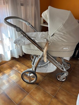 Carrito Bébécar Ip-Op Piel Beige (Capazo + Silla)