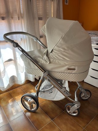 Carrito Bébécar Ip-Op Piel Beige (Capazo + Silla)