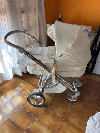 Carrito Bébécar Ip-Op Piel Beige (Capazo + Silla)