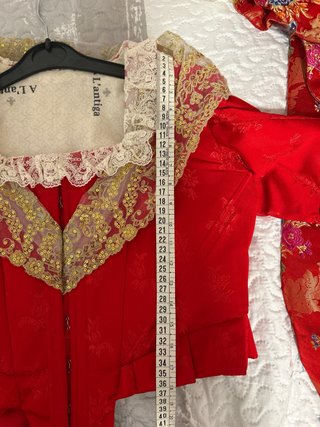Traje de Fallera Niña Rojo y Dorado