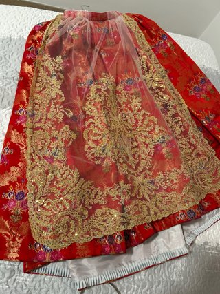 Traje de Fallera Niña Rojo y Dorado