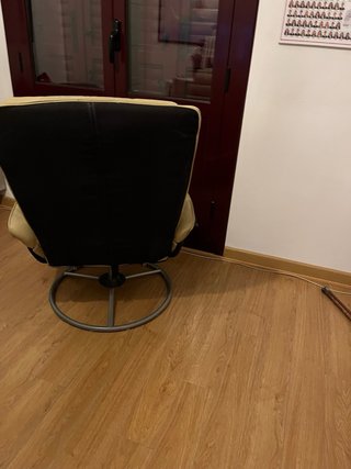Sillón cuero beige Ikea vintage