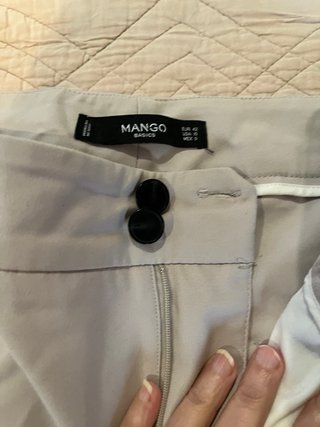 Pantalón vestir tejido elástico beige