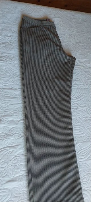 Pantalones TNO Talla 44 Rayas beige y Negras