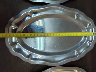 3 Bandejas Metálicas Ovaladas acero inoxidable