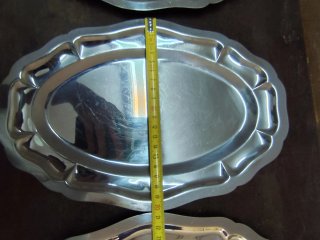 3 Bandejas Metálicas Ovaladas acero inoxidable