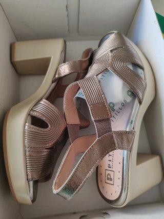 Zapatos Pitillos cobre talla 37
