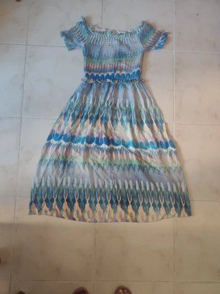 Vestido largo estampado multicolor