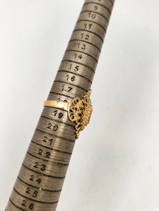 ORO NUEVO 18KT Anillo Lanzadera Flor Talla 18