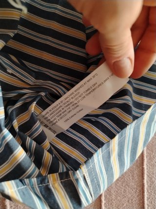 Camicia ZUIKI uomo a righe blu e gialla taglia M