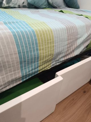 Cama nido 2 cajones. Madera de roble lacada blanco