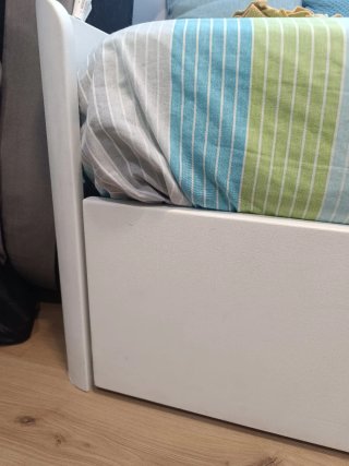 Cama nido 2 cajones. Madera de roble lacada blanco