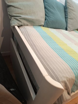 Cama nido 2 cajones. Madera de roble lacada blanco