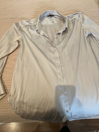 Camisa de vestir de raso mujer