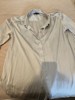 Camisa de vestir de raso mujer